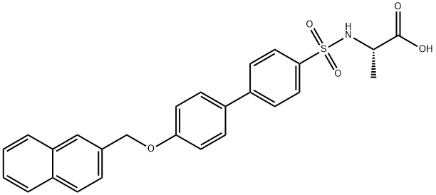 L-Alanine, N-[[4'-(2-naphthalenylmethoxy)[1,1'-biphenyl]-4-yl]sulfonyl]- Structural