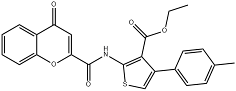 ethyl 2-(4-oxo-4H-chromene-2-carboxamido)-4-(p-tolyl)thiophene-3-carboxylate Structural