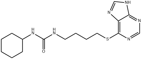 Urea, N-cyclohexyl-N'-[4-(9H-purin-6-ylthio)butyl]- Structural