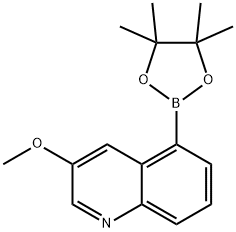 Quinoline, 3-methoxy-5-(4,4,5,5-tetramethyl-1,3,2-dioxaborolan-2-yl)- Structural
