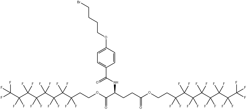 L-Glutamic acid, N-[4-(4-bromobutoxy)benzoyl]-, bis(3,3,4,4,5,5,6,6,7,7,8,8,9,9,10,10,10-heptadecafluorodecyl) ester (9CI) Structural