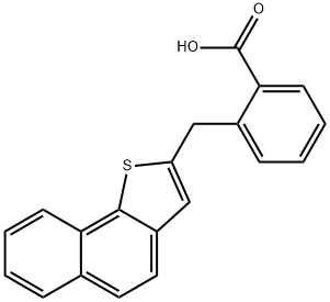 Benzoic acid, 2-(naphtho[1,2-b]thien-2-ylmethyl)- Structural