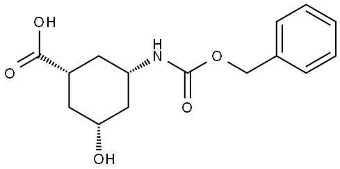 rel-(1S,3R,5S)-3-{[(benzyloxy)carbonyl]amino}-5-hydroxycyclohexane-1-carboxylic acid Structural
