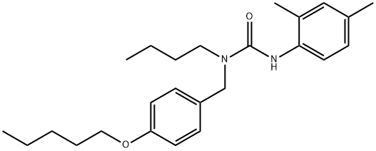 Urea, N-butyl-N'-(2,4-dimethylphenyl)-N-[[4-(pentyloxy)phenyl]methyl]- Structural
