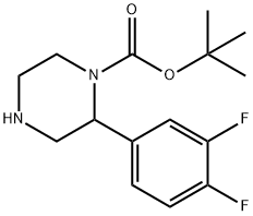 tert-butyl 2-(3,4-difluorophenyl)piperazine-1-carboxylate Structural