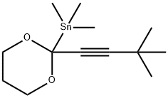 Stannane, [2-(3,3-dimethyl-1-butyn-1-yl)-1,3-dioxan-2-yl]trimethyl- Structural