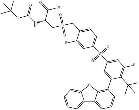 L-Alanine, 3-[[[4-[[3-(4-dibenzofuranyl)-4-(1,1-dimethylethyl)-5-fluorophenyl]sulfonyl]-2-fluorophenyl]methyl]sulfonyl]-N-[(1,1-dimethylethoxy)carbonyl]- Structural