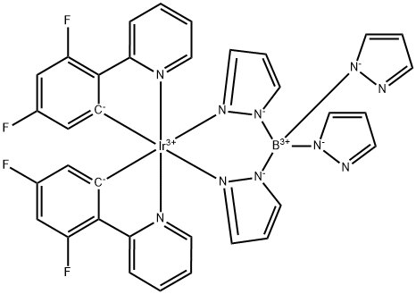 Iridium, bis[3,5-difluoro-2-(2-pyridinyl-κN)phenyl-κC][tetrakis(1H-pyrazolato-κN1)borato(1-)-κN2,κN2′]- Structural