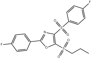 Oxazole, 2-(4-fluorophenyl)-4-[(4-fluorophenyl)sulfonyl]-5-(propylsulfonyl)- Structural