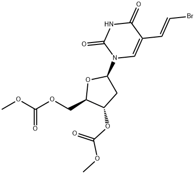 Uridine, 5-(2-bromoethenyl)-2'-deoxy-, 3',5'-bis(methyl carbonate), (E)- (9CI) Structural
