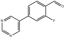 Benzaldehyde, 2-fluoro-4-(5-pyrimidinyl)- Structural