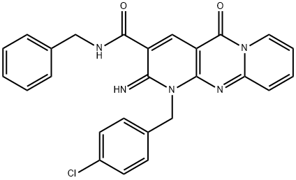 N-benzyl-1-[(4-chlorophenyl)methyl]-2-imino-5-oxodipyrido[1,2-d:3',4'-f]pyrimidine-3-carboxamide Structural
