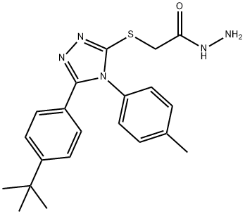 Acetic acid, 2-[[5-[4-(1,1-dimethylethyl)phenyl]-4-(4-methylphenyl)-4H-1,2,4-triazol-3-yl]thio]-, hydrazide Structural