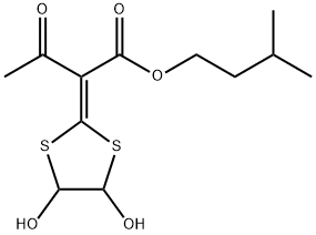 Butanoic acid, 2-(4,5-dihydroxy-1,3-dithiolan-2-ylidene)-3-oxo-, 3-methylbutyl ester Structural