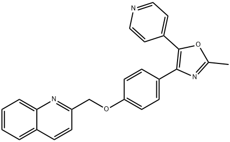 Quinoline, 2-[[4-[2-methyl-5-(4-pyridinyl)-4-oxazolyl]phenoxy]methyl]- Structural