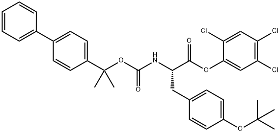 L-Tyrosine, N-[(1-[1,1'-biphenyl]-4-yl-1-methylethoxy)carbonyl]-O-(1,1-dimethylethyl)-, 2,4,5-trichlorophenyl ester Structural