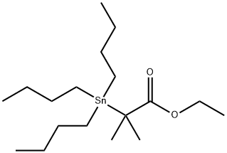 Propanoic acid, 2-methyl-2-(tributylstannyl)-, ethyl ester Structural