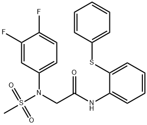 N~2~-(3,4-difluorophenyl)-N~2~-(methylsulfonyl)-N-[2-(phenylsulfanyl)phenyl]glycinamide Structural