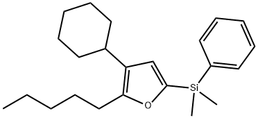 Furan, 3-cyclohexyl-5-(dimethylphenylsilyl)-2-pentyl- Structural