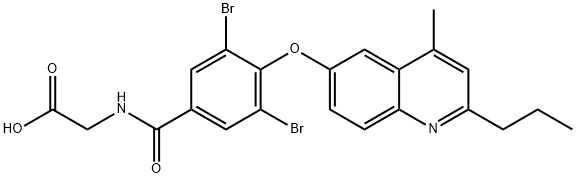 Glycine, N-[3,5-dibromo-4-[(4-methyl-2-propyl-6-quinolinyl)oxy]benzoyl]- Structural