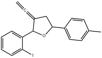 Furan, 3-ethenylidenetetrahydro-2-(2-iodophenyl)-5-(4-methylphenyl)- Structural