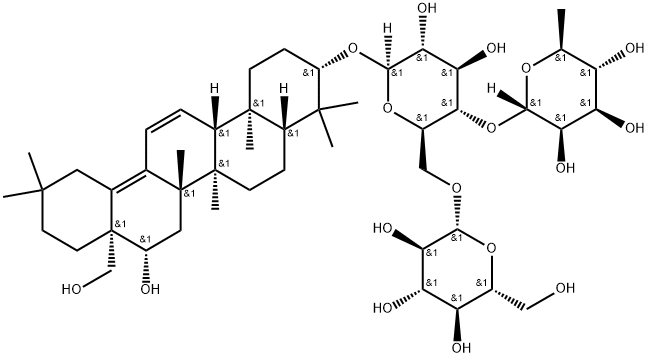 [16β,28-Dihydroxy-11,12,13,18-tetradehydrooleanan-3β-yl]4-O-(6-deoxy-α-L-mannopyranosyl)-6-O-(β-D-glucopyranosyl)-β-D-glucopyranoside Structural