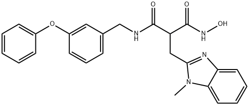 Propanediamide, N1-hydroxy-2-[(1-methyl-1H-benzimidazol-2-yl)methyl]-N3-[(3-phenoxyphenyl)methyl]- Structural