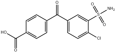 Benzoic acid, 4-[3-(aminosulfonyl)-4-chlorobenzoyl]- Structural