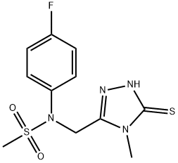 N-(4-fluorophenyl)-N-[(4-methyl-5-sulfanylidene-1H-1,2,4-triazol-3-yl)methyl]methanesulfonamide Structural