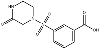 Benzoic acid, 3-[(3-oxo-1-piperazinyl)sulfonyl]- Structural