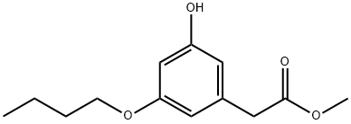 Benzeneacetic acid, 3-butoxy-5-hydroxy-, methyl ester Structural