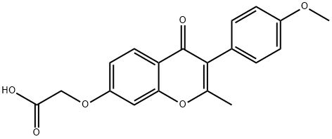 Acetic acid, 2-[[3-(4-methoxyphenyl)-2-methyl-4-oxo-4H-1-benzopyran-7-yl]oxy]- Structural