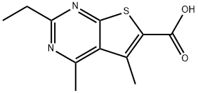 Thieno[2,3-d]pyrimidine-6-carboxylic acid, 2-ethyl-4,5-dimethyl- Structural
