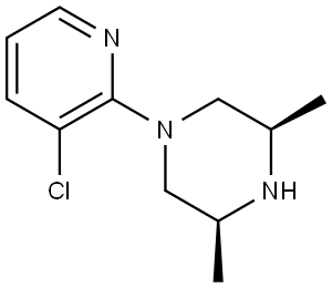 rel-(3R,5S)-1-(3-Chloro-2-pyridinyl)-3,5-dimethylpiperazine Structural