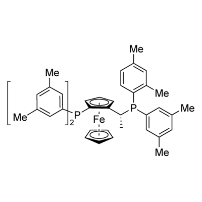 Ferrocene, 1-[bis(3,5-dimethylphenyl)phosphino]-2-[(1S)-1-[bis(3,5-dimethylphenyl)phosphino]ethyl]-, (1R)- Structural