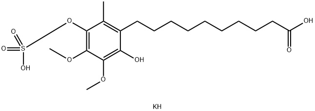 Hydro Idebenone 10’-Carboxylate 4-O-Sulfate Dipotassium Salt Structural
