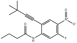 Butanamide, N-[2-(3,3-dimethyl-1-butyn-1-yl)-5-fluoro-4-nitrophenyl]- Structural