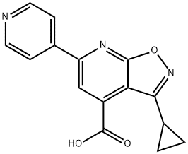 Isoxazolo[5,4-b]pyridine-4-carboxylic acid, 3-cyclopropyl-6-(4-pyridinyl)- Structural