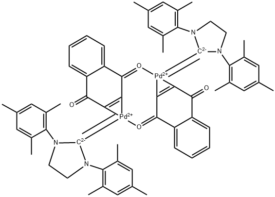 Naphthochinone-1,3-bis(2,4,6-trimethylphenyl)-4,5-dihydroimidazole-2-ylidenepalladium(0)-dimer