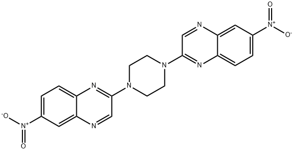 Quinoxaline, 2,2'-(1,4-piperazinediyl)bis[6-nitro- Structural