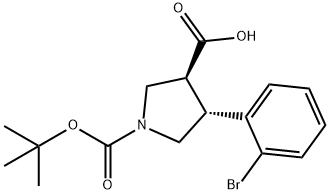 Boc-(±)-trans-4-(2-bromo-phenyl)-pyrrolidine-3-carboxylic acid Structural