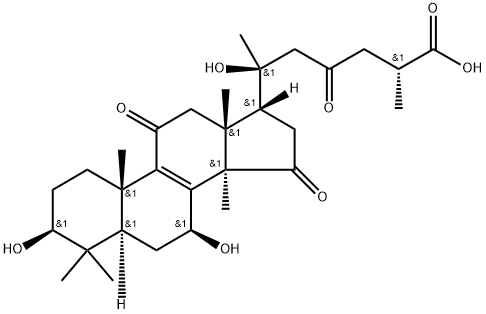 (20ξ)-3β,7β,20-Trihydroxy-11,15,23-trioxo-5α-lanost-8-en-26-oic acid Structural