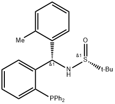 S(R)]-N-[(S)-(2-Methylphenyl)[2-(diphenylphosphino)phenyl]methyl]-2-methyl-2-propanesulfinamide Structural