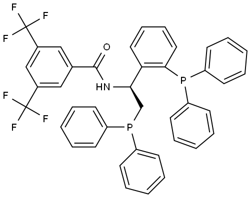 (S)-N-[2-(Diphenylphosphino)-1-[2-(diphenylphosphino)phenyl]ethyl]-3,5-bis(trifluoromethyl)benzamide Structural
