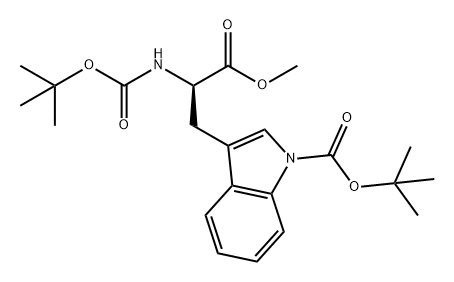 D-Tryptophan, N,1-bis[(1,1-dimethylethoxy)carbonyl]-, methyl ester Structural