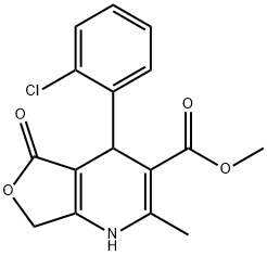Furo[3,4-b]pyridine-3-carboxylic acid, 4-(2-chlorophenyl)-1,4,5,7-tetrahydro-2-methyl-5-oxo-, methyl ester Structural