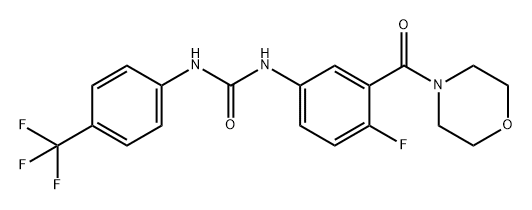 Urea, N-[4-fluoro-3-(4-morpholinylcarbonyl)phenyl]-N'-[4-(trifluoromethyl)phenyl]- Structural