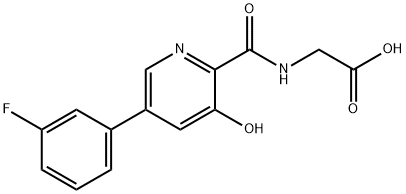 Glycine, N-[[5-(3-fluorophenyl)-3-hydroxy-2-pyridinyl]carbonyl]- Structural