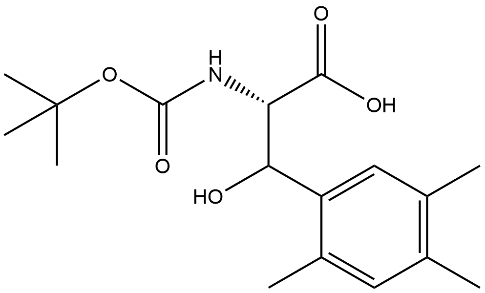 DL-threo-2-[(tert-butoxycarbonyl)amino]-3-hydroxy-3-(2,4,5-trimethylphenyl)propanoic acid Structural