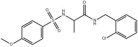 N-(2-chlorobenzyl)-N~2~-[(4-methoxyphenyl)sulfonyl]alaninamide Structural